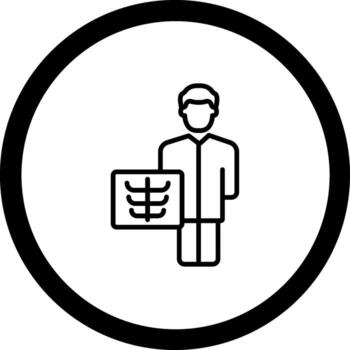 Radiologist Working User Interface Badge vector