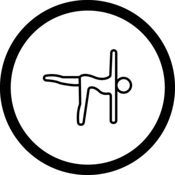 Revolved Half Moon Pose Parivrtta Ardha Chandrasana Stylized Flat Drawing vector