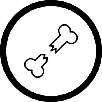 Broken Bone Iconic Line Based Form vector