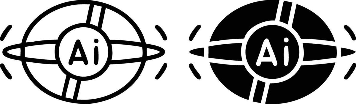 Artificial Intelligence Icon , AI Neural Technology Symbol, Machine Learning Digital Network Logo vector