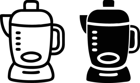 Two black and white images of a blender and a blender vector