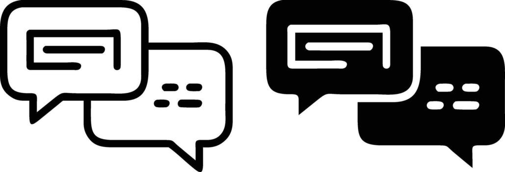 Two speech bubbles with a message in one vector
