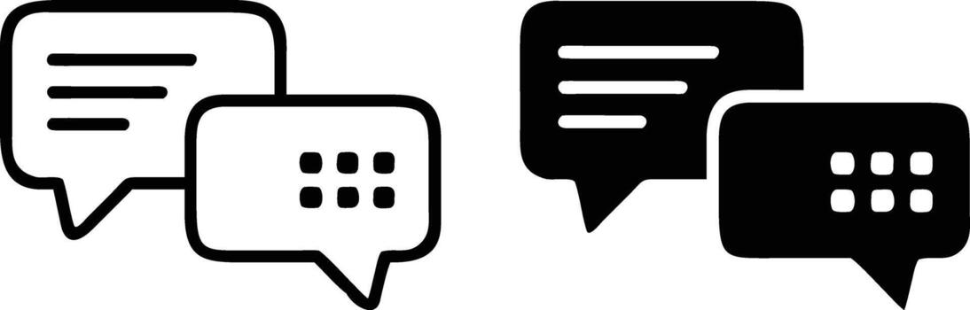 Two speech bubbles with a speech bubble in the middle vector