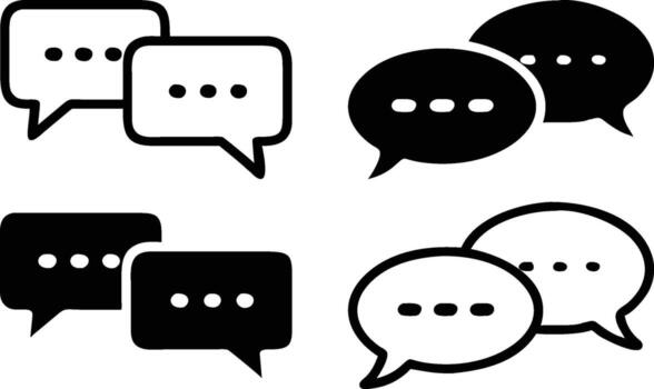 Four speech bubbles with different shapes and sizes vector