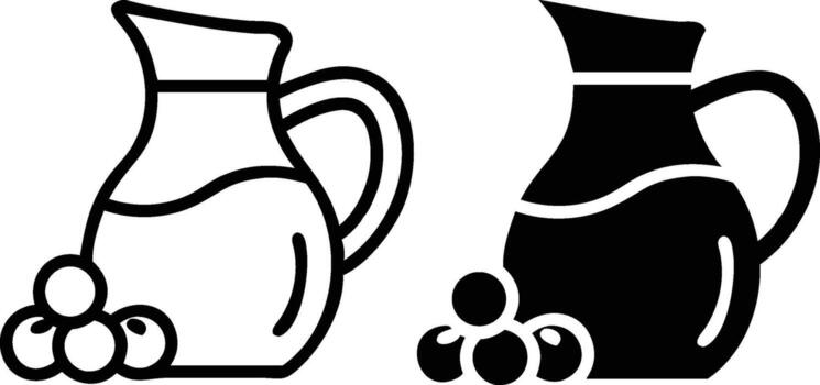 Two jug icons with a pitcher and a pitcher vector