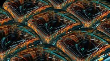 esclusivo futuristico sfondo con elegante techno cubi rotazione, premio metallico riflessione e unico modello struttura video