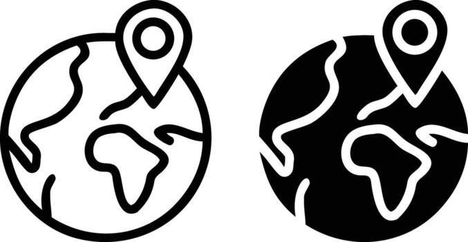 Two icons of a globe and a map vector