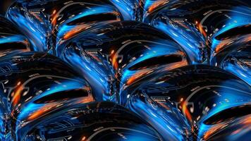 elite techno cubi rotazione con esclusivo metallico riflessione e elegante premio tecnologico design nel astratto sfondo video