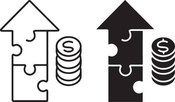 Two arrows pointing up and down with a dollar sign vector