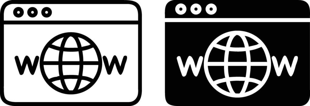 Two icons of the world wide web and the internet vector