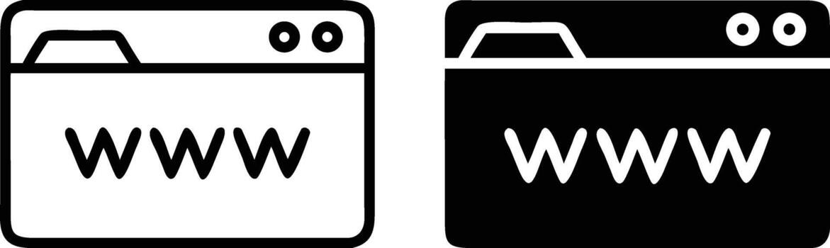 dos negro y blanco imágenes de un computadora y un web navegador vector