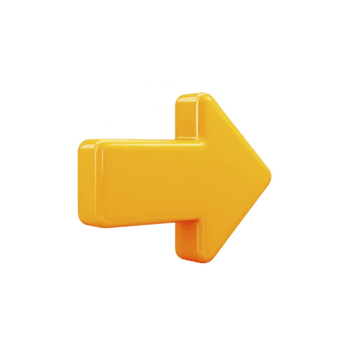Bright yellow 3D arrow pointing to right, symbolizing direction and movement. glossy finish adds modern and dynamic feel, ideal for navigation or progress indicators png