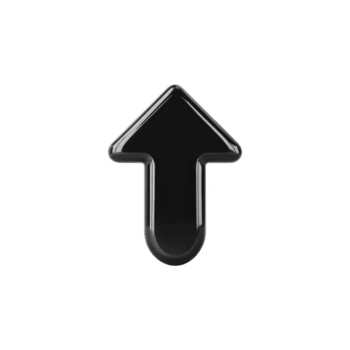 lucido nero freccia puntamento verso l'alto trasparente sfondo, simboleggiante direzione o progresso. freccia ha elegante, moderno disegno, fabbricazione esso adatto per digitale interfacce o grafico design progetti png