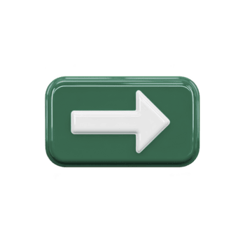 grön rektangulär knapp med vit pil pekande till höger, symboliserar riktning eller navigering. glansig Avsluta lägger till modern Rör, framställning den lämplig för digital gränssnitt png