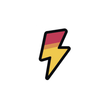 gestileerde bliksem bout icoon met helling van rood en geel, geschetst in zwart, symboliseert energie en stroom. ontwerp is gemakkelijk en vetgedrukt, geschikt voor divers grafisch toepassingen png