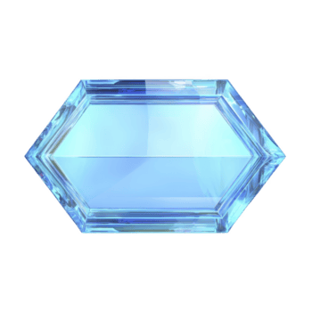 brillante, azul, hexagonal cristal con reflexivo superficie y intrincado facetas, creando fascinante geométrico modelo. cristal aparece a ser flotante en contra transparente antecedentes png