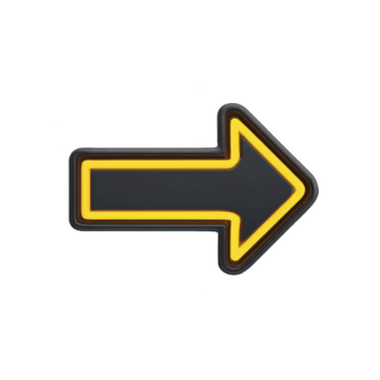 atrevido, negro flecha con amarillo contorno puntos a bien, simbolizando dirección y movimienot. diseño es sencillo aún sorprendentes, ideal para navegación o señalización propósitos png