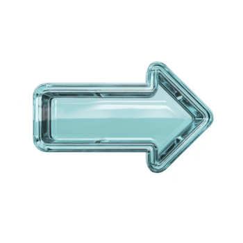 Shiny, transparent blue arrow pointing right, symbolizing direction or movement. glass like appearance gives it modern and sleek look, suitable for digital interfaces or design elements png