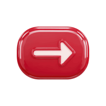 glanzend rood knop met wit pijl richten naar Rechtsaf, symboliseert richting of navigatie. knop heeft glimmend, 3d uiterlijk, maken het visueel opvallend png