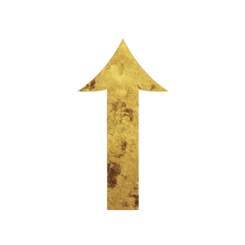 texturerad gyllene pil pekande uppåt på genomskinlighet bakgrund, symboliserar riktning och framsteg. pil metallisk Avsluta lägger till lyxig och elegant Rör till design png