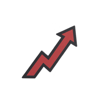 röd sicksack- pil pekande uppåt symboliserar tillväxt, framsteg, eller öka. djärv design förmedlar känsla av dynamisk rörelse och positiv förändra png