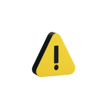3D yellow warning sign with exclamation mark, symbolizing caution or alert. triangular shape and bold design make it easily recognizable for safety messages png