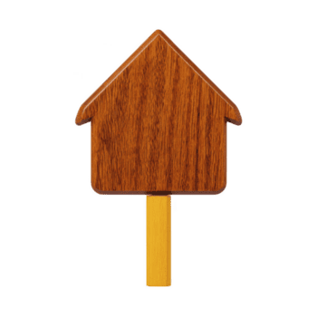 trä- hus formad tecken med naturlig Avsluta och enkel design, terar spetsig tak och rektangulär posta. textur av trä lägger till rustik charm png