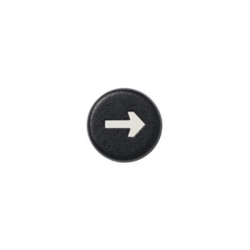 Black circular button with white arrow pointing right, symbolizing direction or navigation. button has textured surface, giving it tactile appearance png