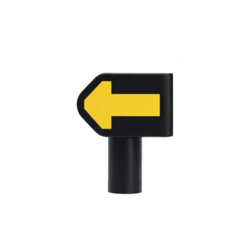 gul vänster pil tecken på genomskinlighet bakgrund, symboliserar riktning och vägledning. djärv design är klar och lätt igenkännlig, ofta Begagnade i navigering eller trafik kontexter png