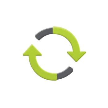 Circular green and gray arrows form refresh symbol, representing recycling or updating. arrows are curved and point in continuous loop, symbolizing renewal or synchronization png