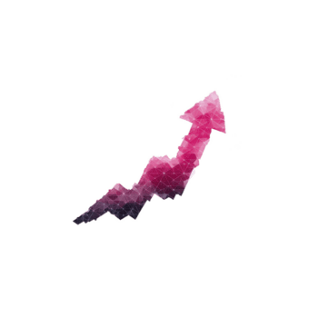 Rosa geometrisch Pfeil zeigen nach oben symbolisiert Wachstum und Fortschritt. polygonal Design fügt hinzu modern und dynamisch fühlen, vorschlagen Innovation und nach vorne Bewegung png