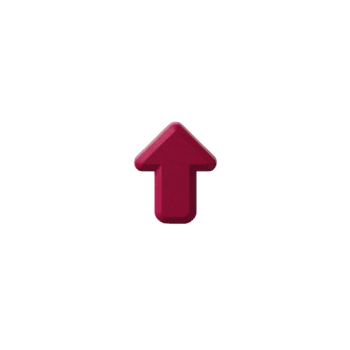 Red 3D arrow pointing upwards on transparency background, symbolizing direction or progress. arrow glossy finish adds modern touch, making it suitable for digital interfaces or presentations png