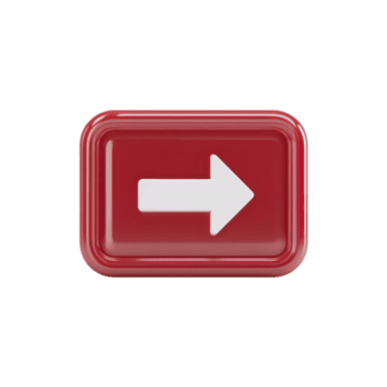 röd rektangulär knapp med vit rätt pekande pil symbol, förmedla riktning eller navigering. glansig yta lägger till modern Rör, framställning den lämplig för digital gränssnitt png