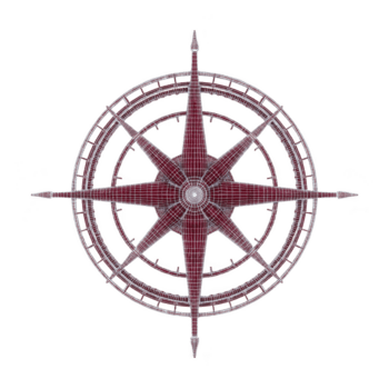 gedetailleerd wireframe illustratie van kompas roos, met ingewikkeld lijnen en meetkundig patronen. ontwerp is symmetrisch, met centraal ster en directioneel punten, oproepen tot zin van navigatie png