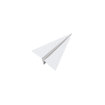 Simple white paper airplane is isolated on plain background, showcasing its sleek and minimalist design. paper plane is folded neatly, highlighting its aerodynamic shape png