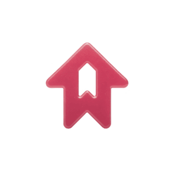 Red arrow shaped icon with bookmark design, symbolizing navigation or saving. icon is simple and modern, suitable for digital interfaces or applications png