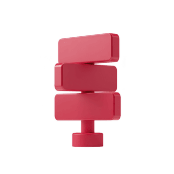 rosso, astratto, geometrico scultura con tre impilati rettangolare forme crea moderno e artistico impressione. liscio, lucido finire Aggiunge contemporaneo toccare png