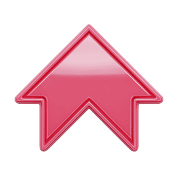 Glossy red arrow pointing upwards with shiny finish, symbolizing direction or progress. arrow vibrant color and sleek design make it eye catching and dynamic png