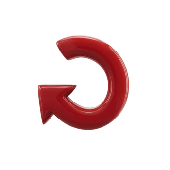 skinande röd 3d pil former cirkulär form, symboliserar rotation eller uppdatera. pil glansig Avsluta och slät kurvor ge den modern och dynamisk utseende png