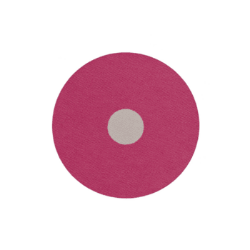 vibrerande rosa cirkulär skiva med vit Centrum, liknar minimalistisk design. textur visas tyg tycka om, skapande enkel än slående visuell kontrast png