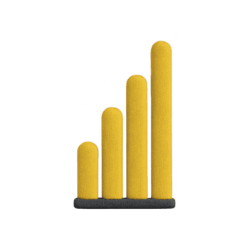 gul texturerad bar Graf med fyra stigande kolonner på svart bas, symboliserar tillväxt och framsteg. design är enkel och modern, idealisk för företag eller data presentationer png