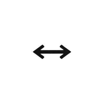 Simple black double headed arrow icon on transparent background, indicating direction or movement. arrow points left and right, symbolizing options or choices.arrow icon png
