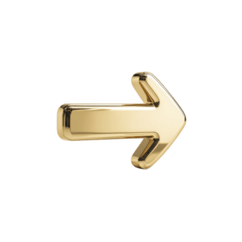 brillante oro freccia puntamento per giusto su trasparente sfondo, simboleggiante direzione o progresso. metallico finire Aggiunge lussuoso e moderno toccare per design png