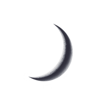 halve maan maan met getextureerde oppervlakte is reeks tegen transparantie achtergrond, creëren sereen en mystiek atmosfeer. maan teder kromme en gedetailleerd kraters zijn gemarkeerd png