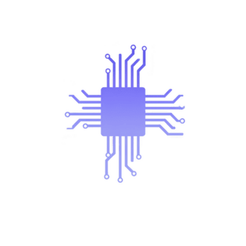 raggiante blu microchip con circuito Linee estendendosi verso l'esterno simboleggia tecnologia e innovazione. design è elegante e moderno, che rappresentano digitale connettività e elettronico avanzamento png