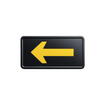 gul vänster pil på svart rektangulär knapp, symboliserar riktning eller navigering. glansig Avsluta lägger till modern Rör, framställning den lämplig för digital gränssnitt eller Skyltning png