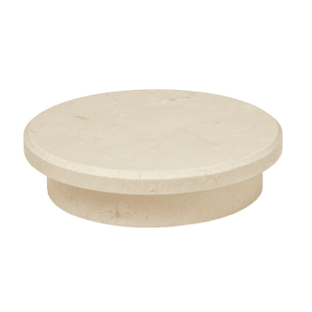 redondo, beige mármol pedestal con suave superficie, Perfecto para mostrando artículos o productos elegante diseño agrega toque de sofisticación a ninguna ajuste png