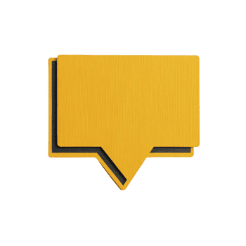 Yellow speech bubble icon with layered design, featuring textured surface and shadow effect, isolated transparency background. This symbol is often used digital communication to represent dialogue png