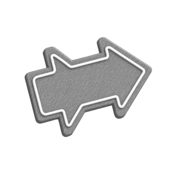 metallisch texturiert Pfeil Symbol mit Weiß Gliederung Transparenz Hintergrund, symbolisieren Richtung oder Navigation. Design ist einfach und modern, geeignet zum Digital Schnittstellen oder Grafik Design png