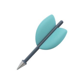 3D illustration of blue dart with sleek design and metallic tip, featuring two fins for stability. dart is isolated on transparency background, showcasing its modern and minimalistic style png